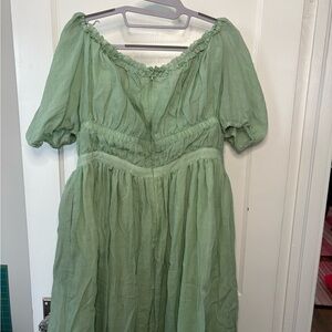 OSMANTHUS 01 | MAXI LINEN DRESS IN Cornus powder